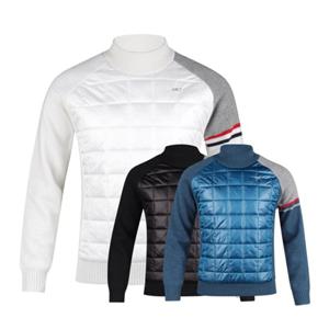 남성 반목 니트 패딩 배색 맨투맨