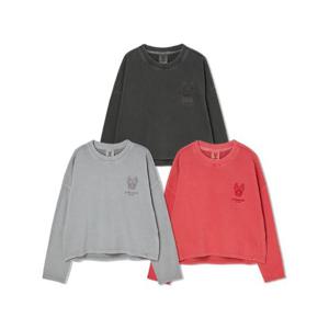 라이프워크긴팔티 CQK LW243MT717 피그먼트워싱 CROP LTS