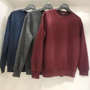 뱅뱅 HC15 뱅뱅 가을 남성 꽈배기무늬 엠보싱 라운드 긴팔 맨투맨 티셔츠 CTL608