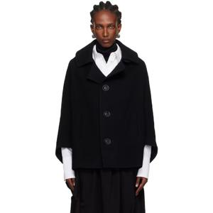 26 SS 요지야마모토 여성 블랙 U 이레귤러 코트 252731F059000