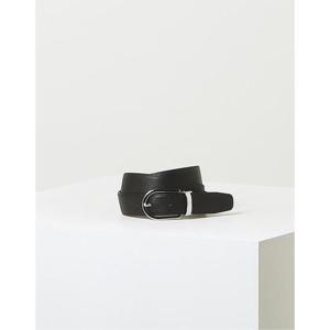 [헤지스ACC]HJBE3E301BK_남성 블랙 단색 실버버클 소가죽 벨트