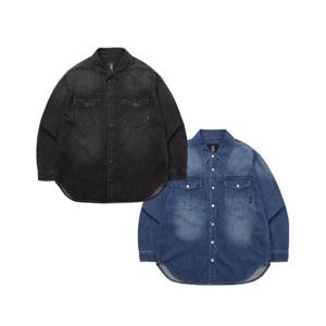 라이프워크긴팔티 CQK LW243DR325 투포켓 루즈핏 데님 셔츠