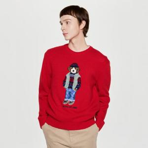 헤지스  25FW  남성 홀리데이 해리 인타샤 라운드 니트 HZSW5D751R2