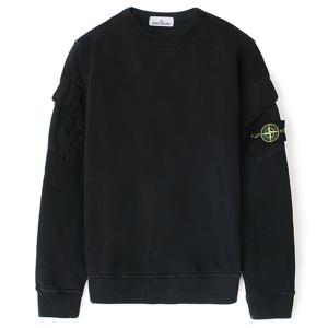 25FW 스톤 와펜 포켓 기모 맨투맨 블랙 K2S156100008 S0A20 V0029