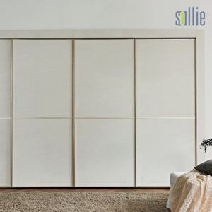 [솔리에] 엘레나 스톤베이지 슬라이딩 붙박이장 240cm(8자)