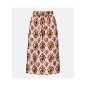돌체앤가바나 프린트 실크 미디 스커트 P01106952