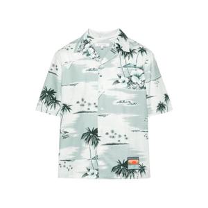 26 SS Maison Kitsune 아일랜드 프린트 볼링 셔츠 MM00402WC4041 TP432009348