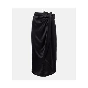 발렌티노 어시메트릭 로우라이즈 실크 미디 스커트 P01107928