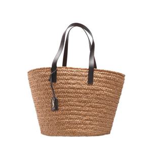 (명품) 생로랑 베이지 & 브라운 라피아 파니에 미듐