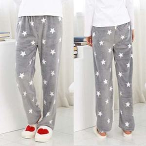 여성 따스한 극세사 별무늬 포인트 수면바지 그레이