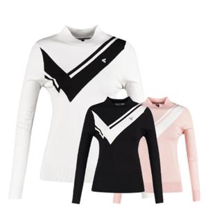 여성 반목 니트 골프 긴팔 티셔츠 스웨터