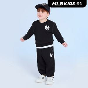 [MLB키즈 공식]26SS 스포티브 베이직 레이어드 맨투맨세트 NY (Black) 7AS2B0261-50BKS