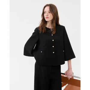 질스튜어트 뉴욕 여성 25SS 스테디셀러 블랙 단색 7부소매자켓 WJJA5B470BK
