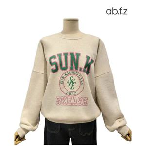 [에이비에프지]프린티 디테일 기모 맨투맨 티셔츠 APA1HK39A