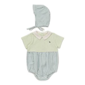 [블루독베이비] 26 SS(그린)멜로우 체크 바디수트(4631360412)모자세트 신생아 백일 돌 조카 선물 유아 아 4631360412
