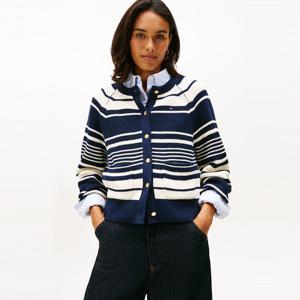 [공식][타미힐피거] 코튼 스티치 크루넥 가디건 (T22G0KCD040WT10AA)