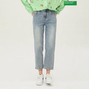 베네통 밴딩 절개 배기 데님 팬츠 BADP10411