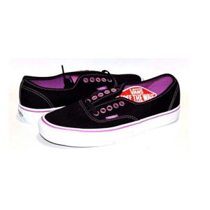 반스 어센틱 신발 스니커즈 남여공용 블랙 / 오키드 퍼플 0ZUKFC6