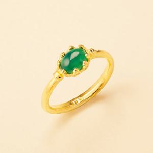 [도로시] 24k 순금 크라운 그린오닉스 반지 3.75g