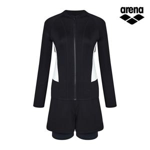 아레나공식 썸웨어 레저 짚업 래쉬가드 A3BL1PS51BLK