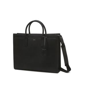 블랙 로고프린트 소가죽 서류가방 HJBA6E650BK