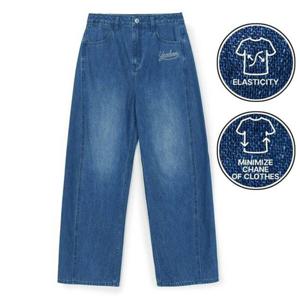 엠엘비 여성용 바시티 레터링 커브드 와이드 데님팬츠 뉴욕양키스 (3FDPV0261-50INS) 345980