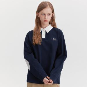 [마리끌레르] [정가79,000원] 베이직 로고 레이스 피케 롱슬리브(MAGALS05MNY)