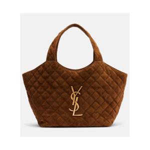 생로랑 Icare Cassandre 미디엄 스웨이드 토트 백 P01162547