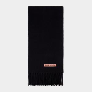 아크네스튜디오 블랙 울 프린지 엔드 머플러 CA0210-900 BLACK