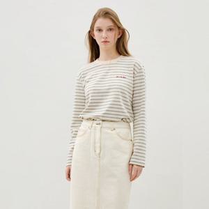 [올리브데올리브]스트라이프 자수 티셔츠 OE6SE1660