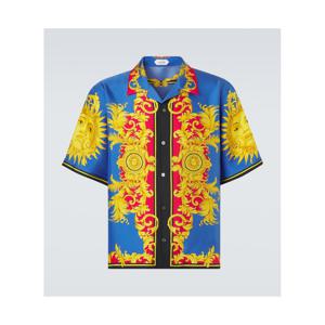 베르사체 프린트 실크 볼링 셔츠 P01149567