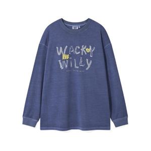 M 와키윌리긴팔티 CQK WA2503LT12NA 다잉 그래픽 롱슬리브 블루