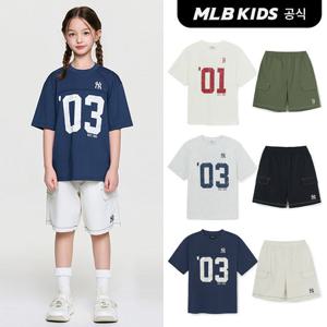 [MLB키즈 공식]26SS 스포티브 바시티 숫자 아트웍 티셔츠세트 (3color) 7AS1V0263