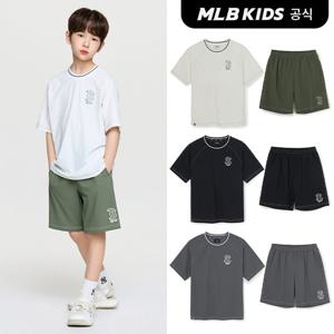 [MLB키즈 공식]26SS 스트릿 베이직 우븐 빅로고 티셔츠세트 (3color) 7AS1B0463