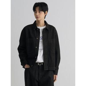 (456264MC85) [에잇세컨즈] 미니멀 블랙 데님 셔켓  블랙