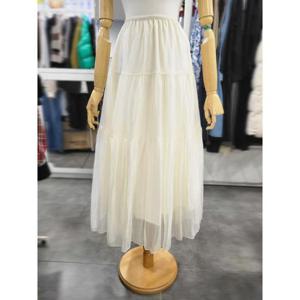 밸리걸 세이브존01 밴딩 링클 티어드 쉬폰 롱스커트 825680