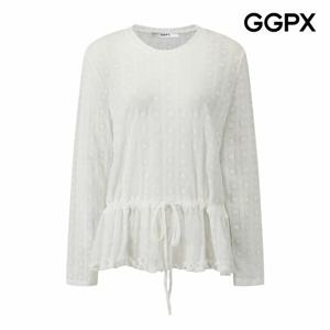 [GGPX] 플로럴 노카라 스트링 블라우스 (GQ3SH014F)