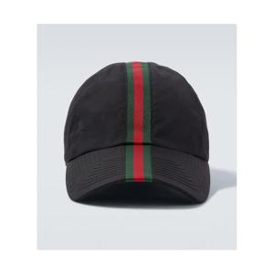 구찌 Web Stripe 캔버스 베이스볼 캡 P01151331