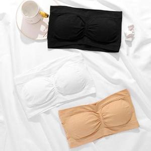 여름브라 튜브탑 오프숄더 노와이어 끈없는브라 크롭탑 브라캡