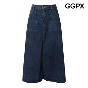 [지지피엑스]스퀘어 포켓 데님 A라인 스커트 GQ2SK002B