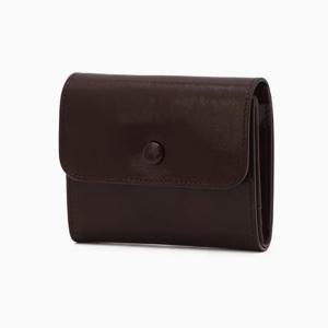 [헤지스ACC] 다크 브라운 단색 소가죽 반지갑 HIWA6E820W2