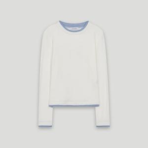 [코데즈컴바인] 네크 밑단배색 레이어드 티셔츠 (CLA-TS507W2) CLATS507W2