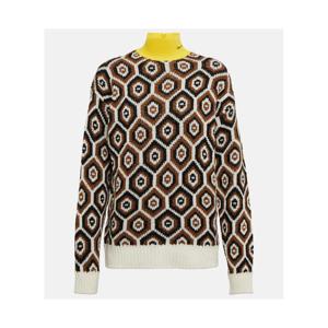 프라다 인타르시아 울 블렌드 터틀넥 스웨터 P00726425