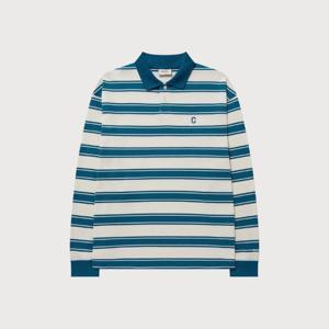 커버낫긴팔티 CQK CO2501LT31-TU 스트라이프 카라 롱슬리브 Turquoise