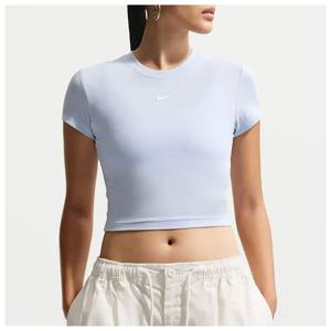 나이키 국내매장판 여성 크롭 반팔티 NSW 칠 니트 티셔츠 HF9539-407
