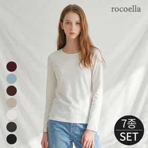 로코엘라 셀리트 오가닉 코튼 100 여성 라운드티 7종세트