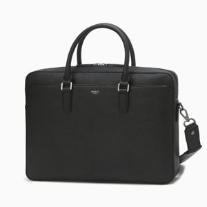 [헤지스] 블랙 로고프린트 소가죽 서류가방 HJBA3F601BK