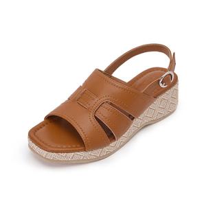 엠.무크 이디스 소가죽 웨지 샌들 카멜 516623508AO