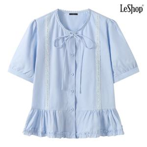 [르샵] 레이스 라인 프릴 반팔 블라우스 (DQ2BA022A)