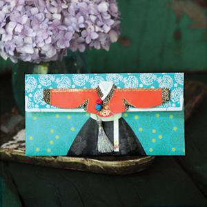 돈봉투/용돈봉투/상품권봉투/ 붉은저고리 한복봉투 FB209-4